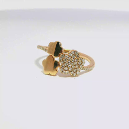 Three headed flower ring